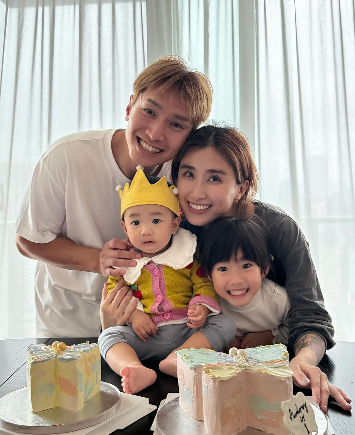 陳柏宇細女Audrey早前一歲生日，一家人舉行了小小生日會慶祝。（圖片來源：IG@abgailaudreychan）