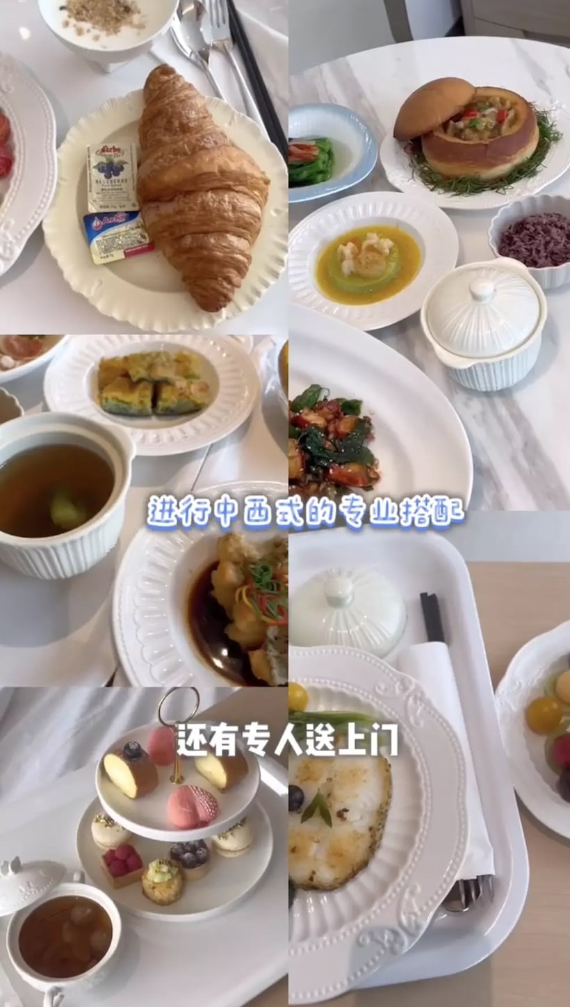 梁諾妍分享她吃到的月子餐相當豐富。（圖片來源：RED@梁諾妍）