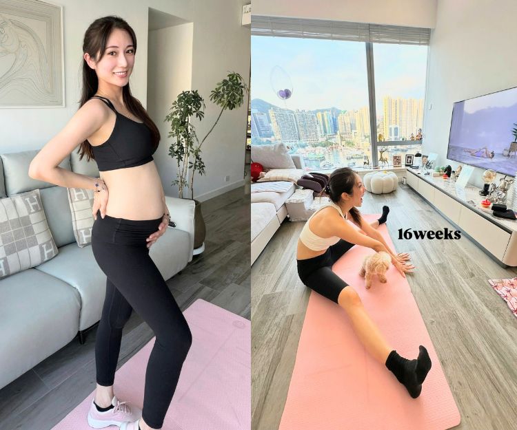 蔡嘉欣陀6個月巨肚做運動 分享26周最新近況！專家推介3種孕婦骨盆運動＋15分鐘Me-time改善身心狀態！