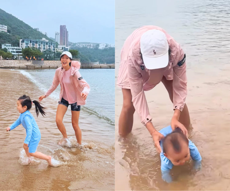 BB游泳安全｜梁諾妍帶兩女海灘玩水率先感受夏天氣息！ 嬰幼兒游泳要注意安全   BB下水禮8大注意事項