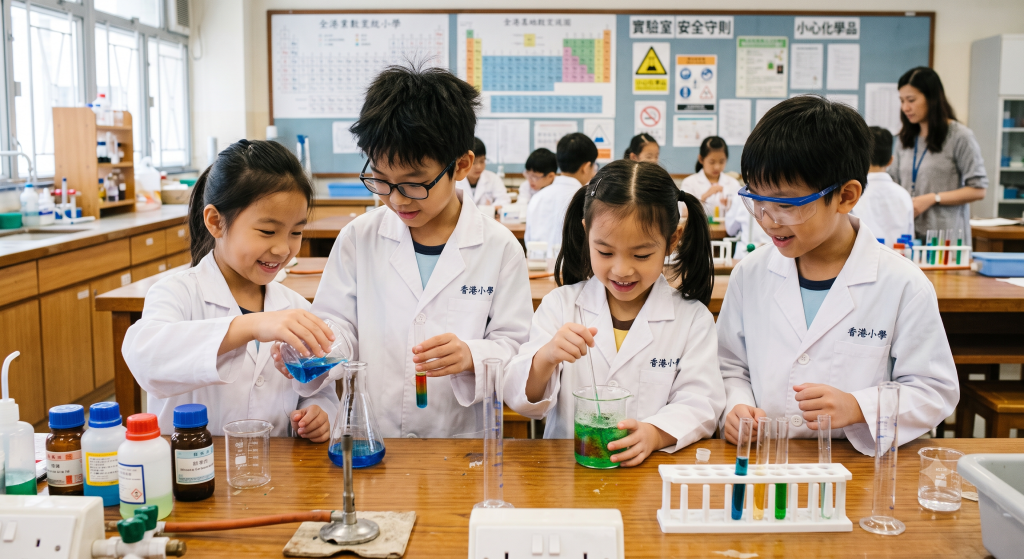 「小小科學家 STEM by ME」科學工作坊現正招生，邀請所有小四至小六的學生參加。（AI生成圖片，示意圖）