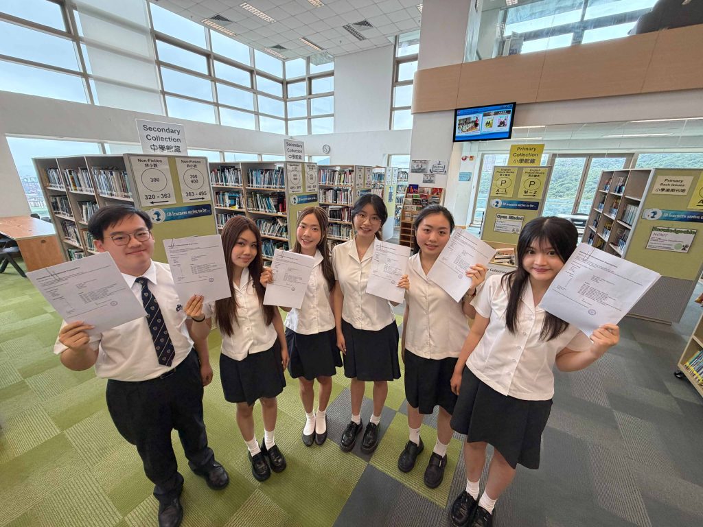 保良局蔡繼有學校誕生 6 名狀元，分別為黃奕熙同學、鍾采霖同學、馮凱澄同學、招慧心同 學、湯鎧霖同學及劉心嵐同學(由左至右)。