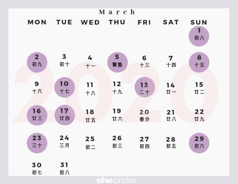 2020年結婚好日子終於出爐，雙春兼閏月！
