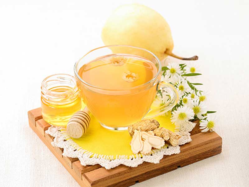 新派消暑夏天涼茶4：菊花雪梨花旗蔘蜜 