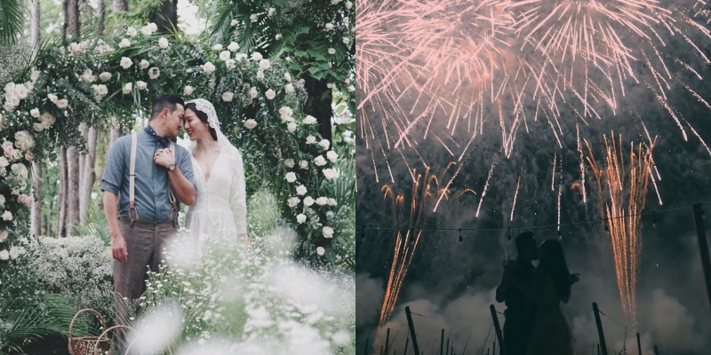 王敏奕森林婚禮 波希米亞風婚紗充滿古典美