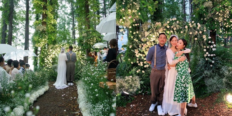 王敏奕森林婚禮 波希米亞風婚紗充滿古典美