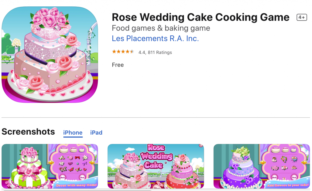 Rose Wedding Cake Cooking Game