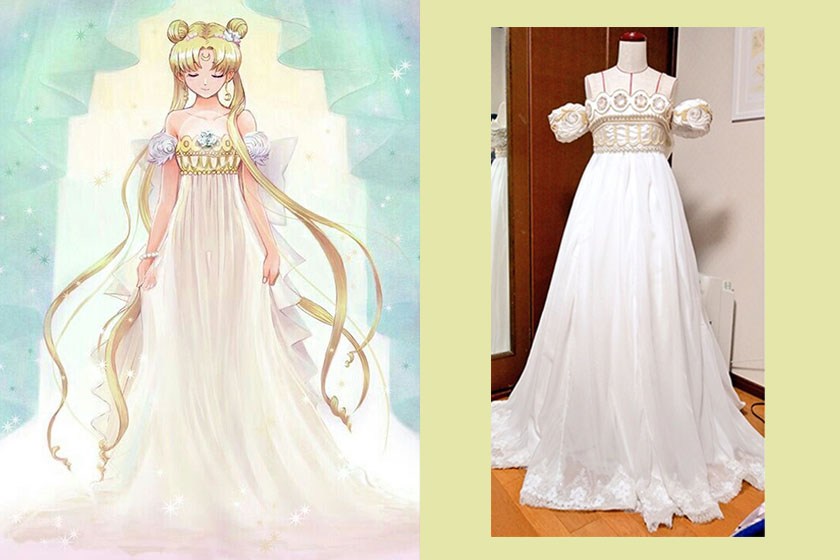 為閨密製作《美少女戰士》婚紗