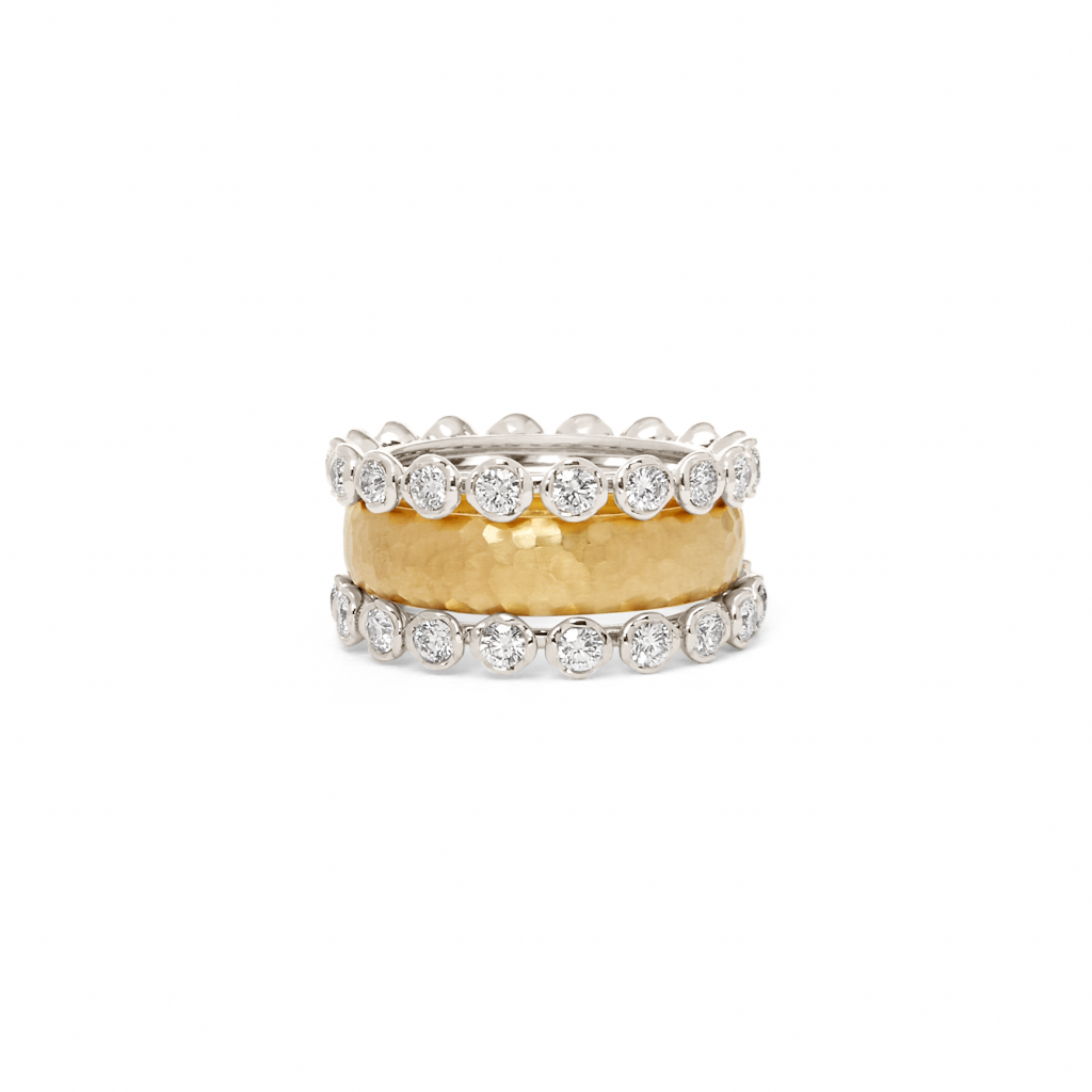 Organza 和 Marguerite 18K 黃金鑽石永恆戒指組合 HKD 76,000