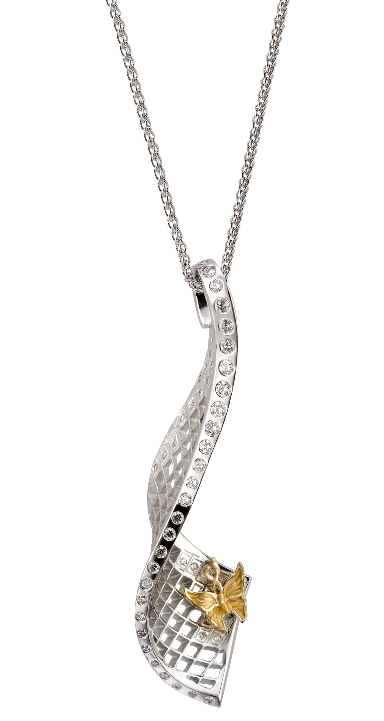 DA14002 040101 Prisma pendant in yellow & white gold with diamonds